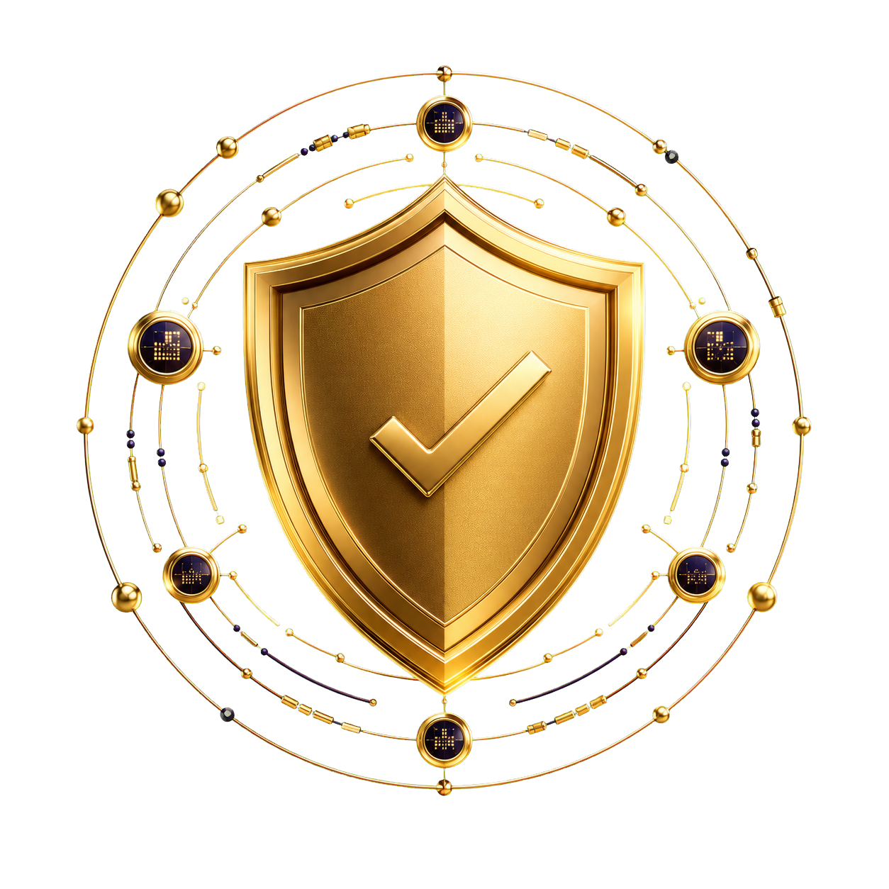 MY VECTR security shield encircled by concentric protection rings